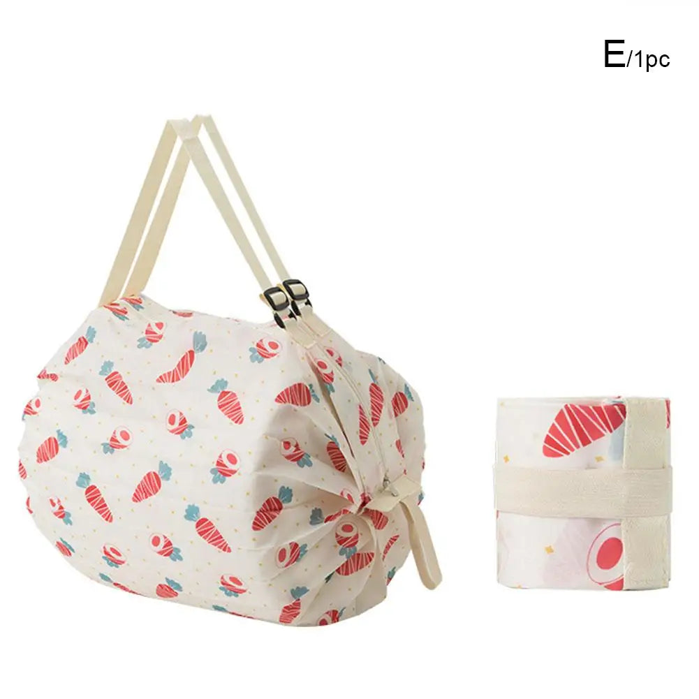 Big Folding Shopping Bag Foldable Reusable Grocery Bag Portable One Shoulder Handbag For Travel Groceries market Storage Bag