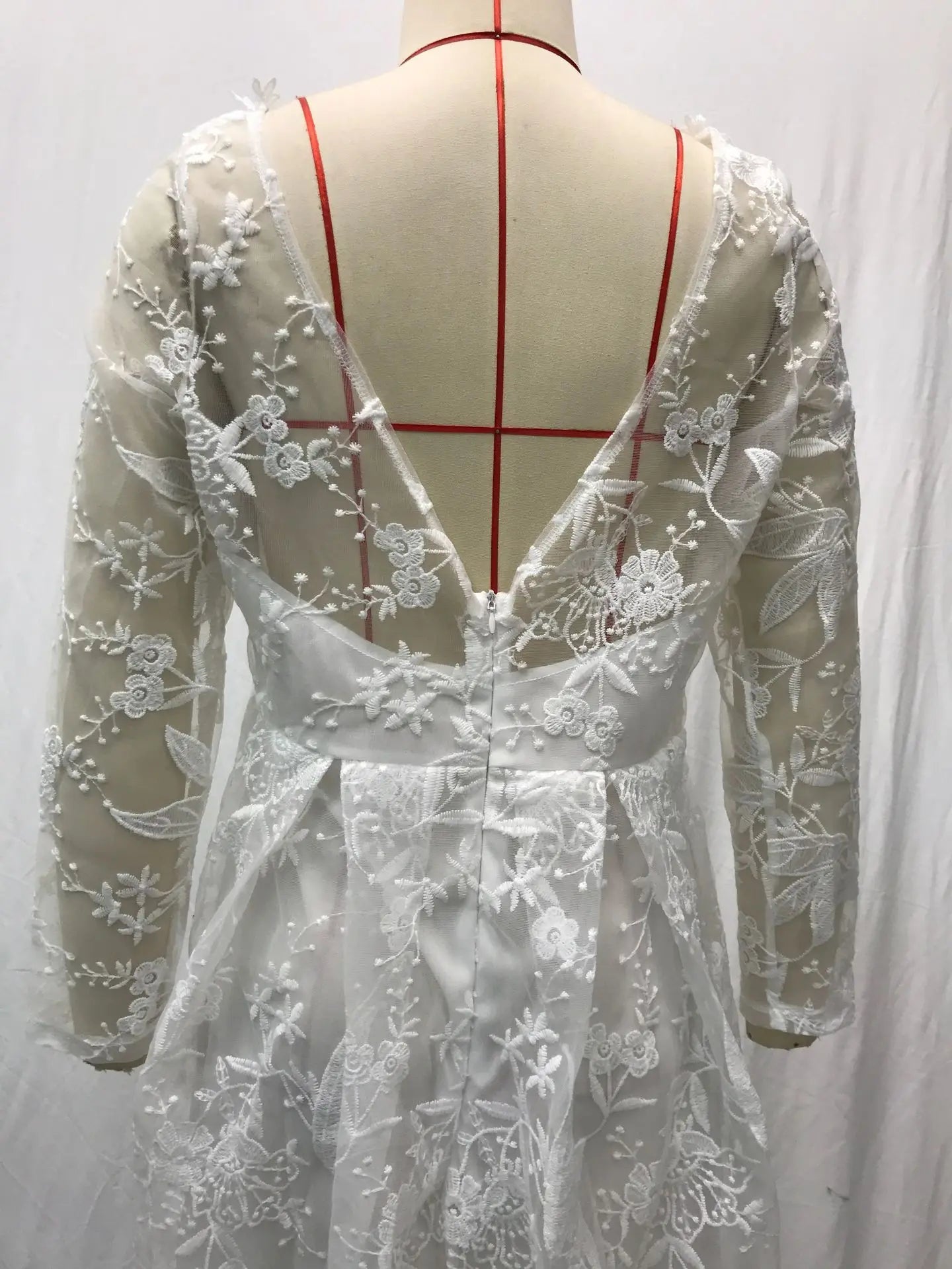 Women Lace Long Sleeve Off Shoulder White Bridal Wedding Dress Gown High Waist Loose Summer Dress Floor Length Evening