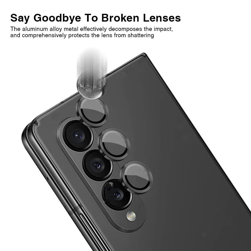 For Samsung Galaxy Z Fold 6 5 4 5G Camera Screen Protector Case Back Cover For Z fold 5 4 Metal Ring Lens Protective Glass Film