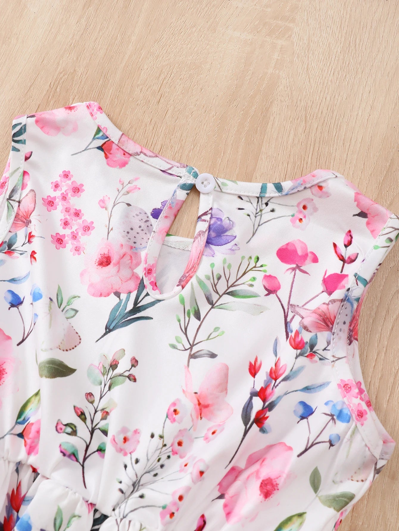 4-7 Years Kids Girls 2PCS Dress Set Solid Knitted Overcoat+Floral Sleeveless Dress with Belt Photography Style Princess Clothing