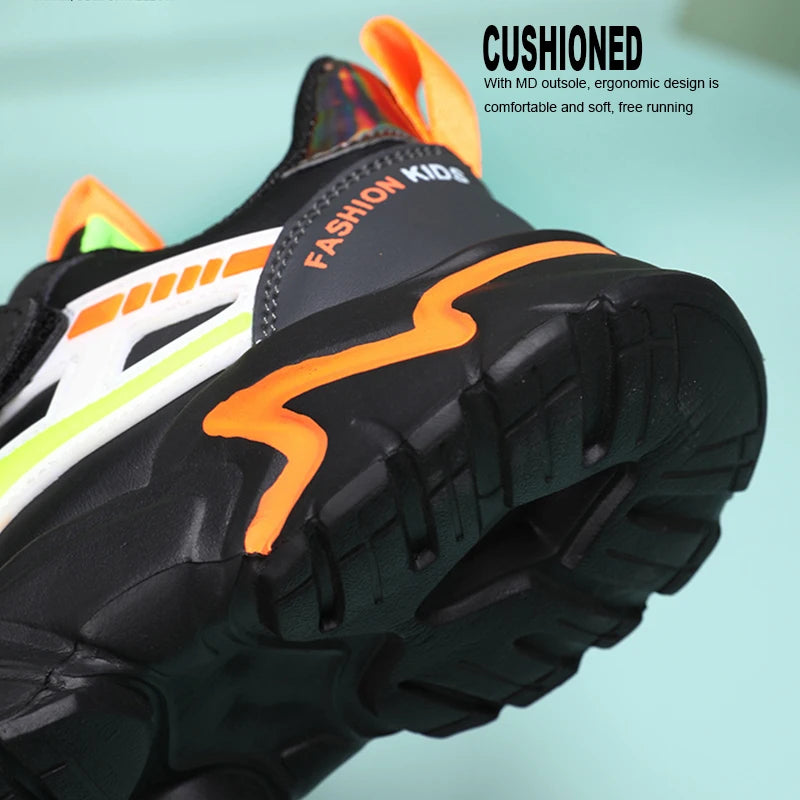 Children Boys Shoes Leather Waterproof Sports Running Kids Lightweight Boy Casual Fashion Sneakers Outdoor School Students Shoes
