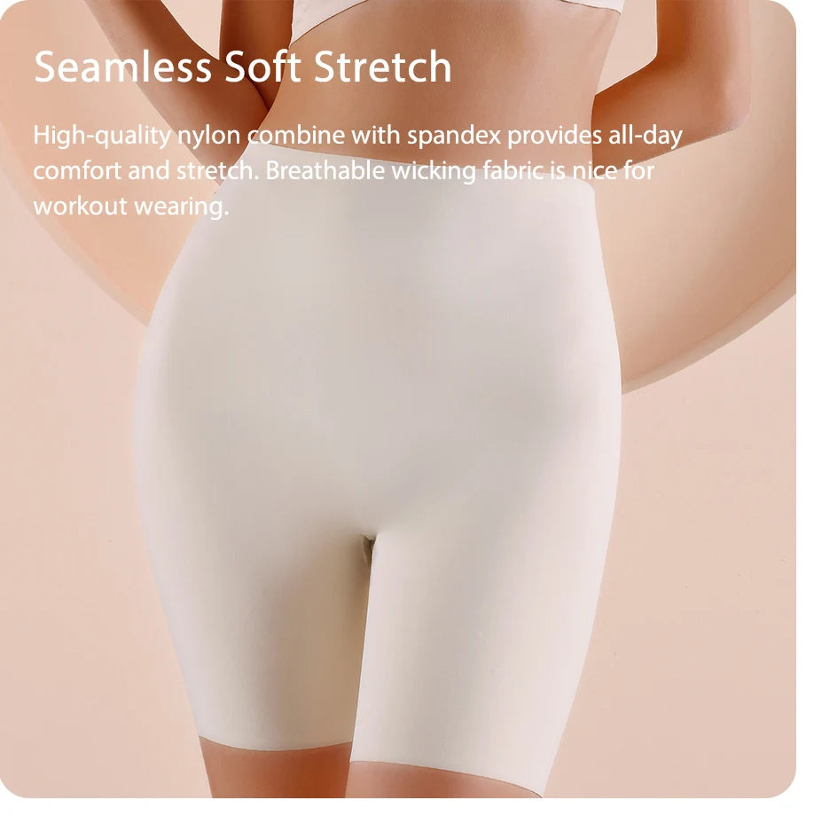 Seamless High Waist Shorts Panties For Women Tummy Control Hip Lift Ice Silk Safety Pants Sports Underwear Boyshorts Boxer