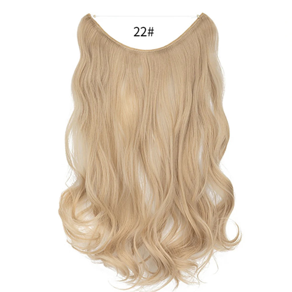 No Clip Synthetic Wave Hair Extensions Invisible Curly wig Accessorie Hairpieces Heat Resistant Long Hair For Women Hairextens