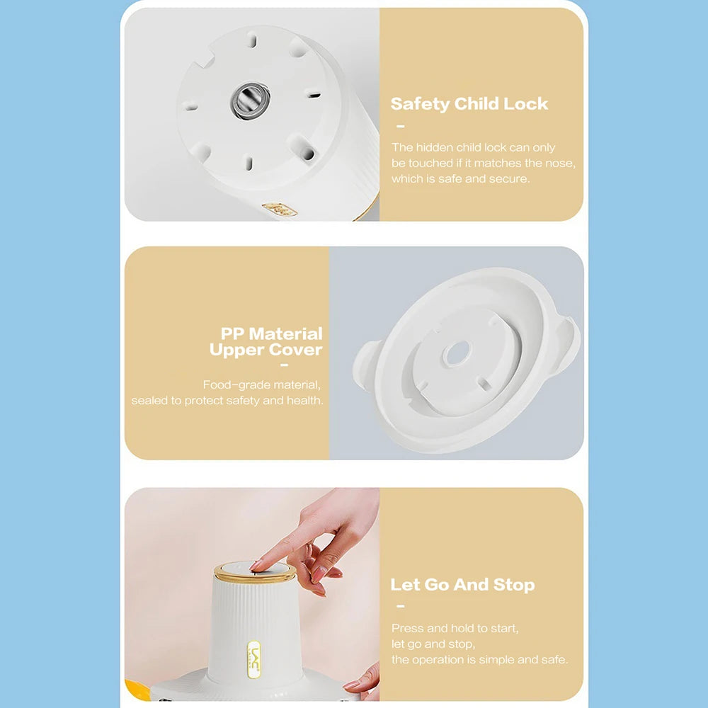 LAC Household Kitchen White 3L Mixer Commercial Electric Meat Beater Multi-function Grinder Detachable Blade With Safety Lock