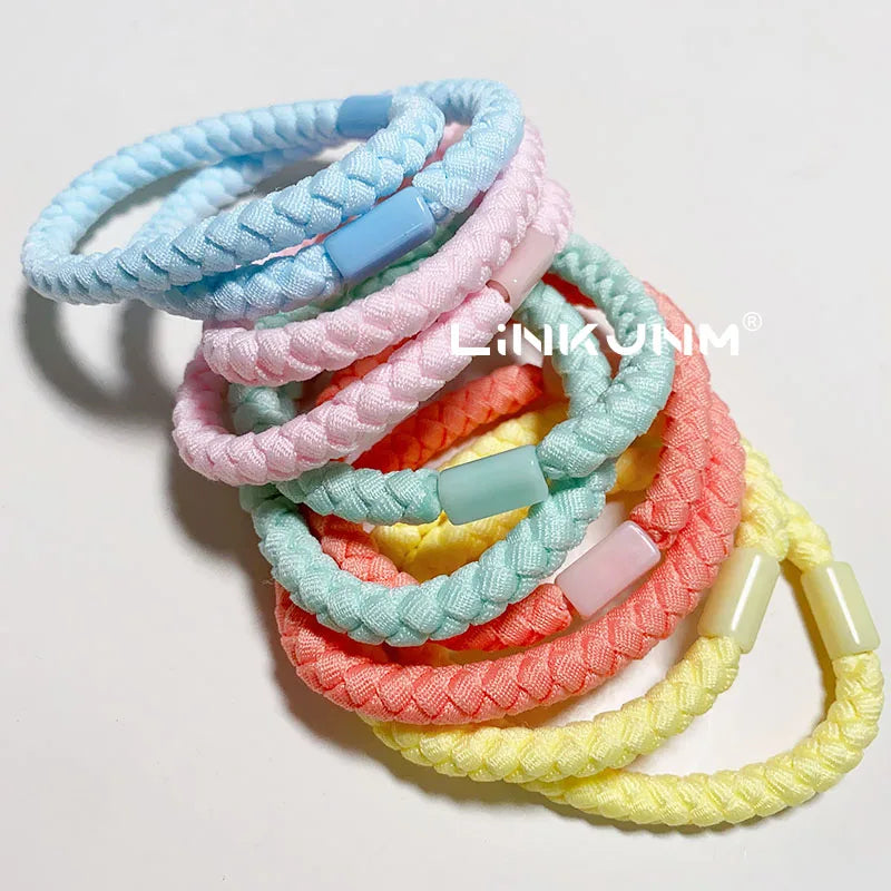 10Pcs Women Diy Elastic Hair Rubber Bands Girls Braided Hair Scrunchies/Tie/Gum/Ponytail Holders Birthday Gift Accessories
