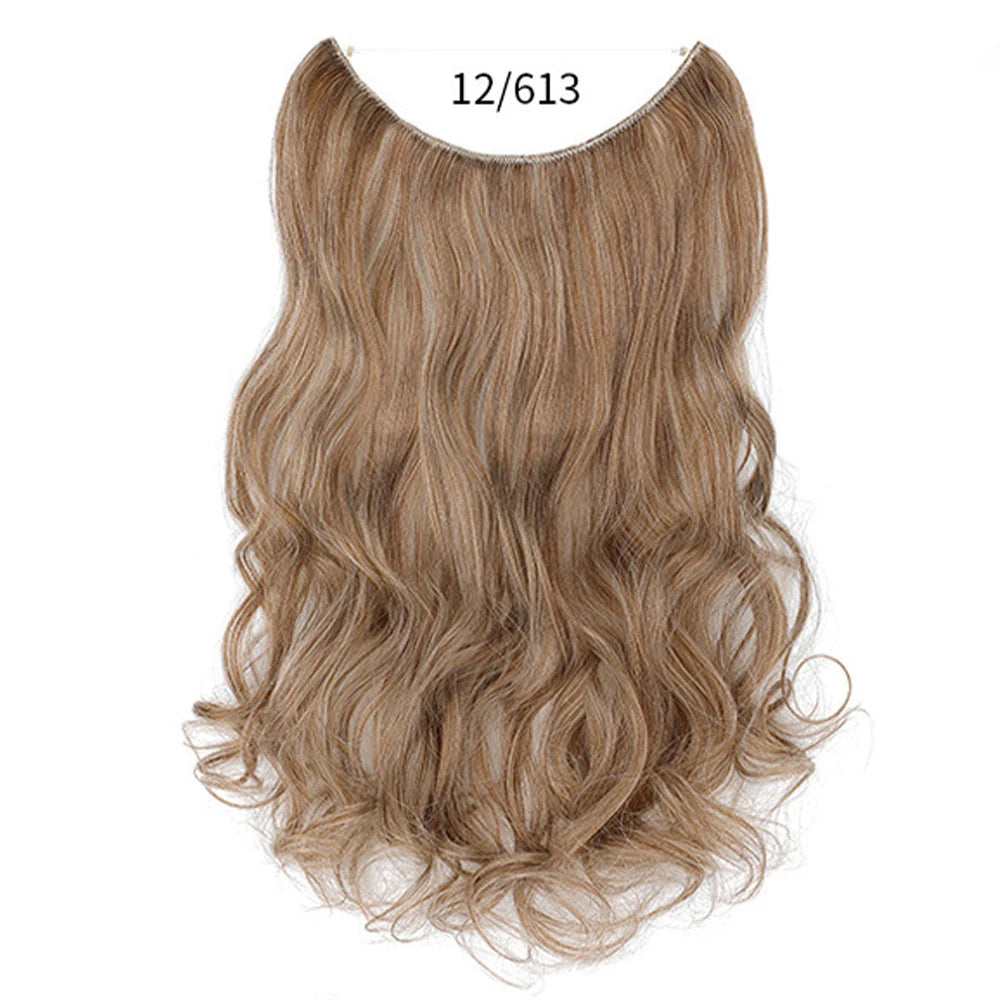 No Clip Synthetic Wave Hair Extensions Invisible Curly wig Accessorie Hairpieces Heat Resistant Long Hair For Women Hairextens