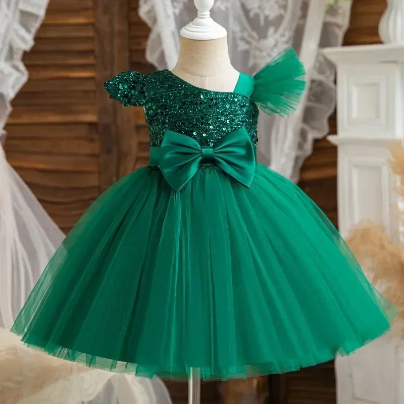 Toddler Baby Girl Dress Newborn Infant Baptism Birthday Dress Butterfly Tutu Princess Dress Baby Girls Wedding Party Gown 1-5Yrs