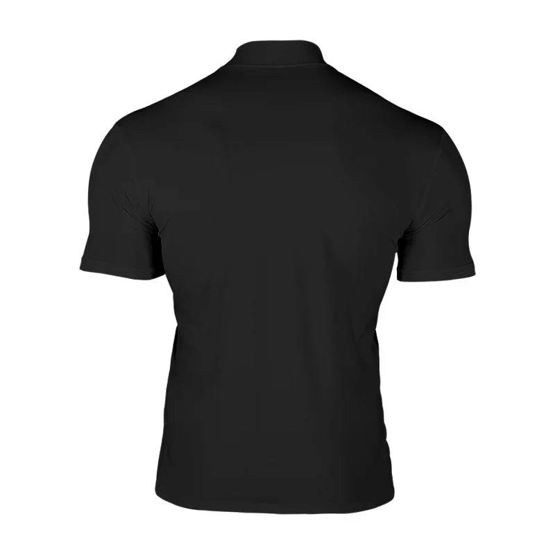 Cross-border Amazon 2024 summer solid color short-sleeved fashion bottoming shirt men's tight turtleneck T-shirt