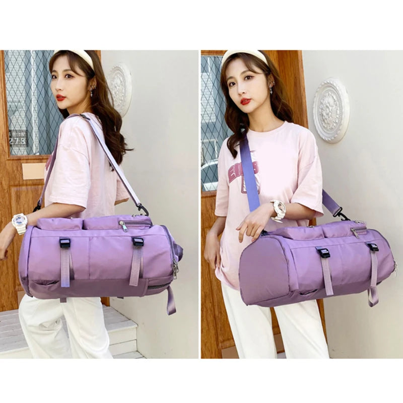 Women Large Travel Backpacks Waterproof Stylish Casual Daypack Bags with Luggage Strap Backpack Ladies Sports Yoga Luggage Bags