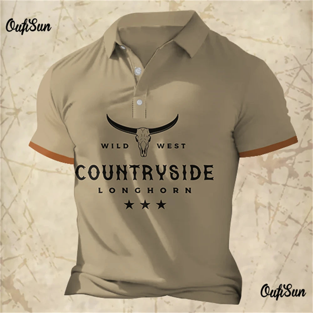 Fashion Men's Polo Shirt Graphic Design Summer Short Sleeve Casual Button-Down Tops Oversized Male Clothing Golf T-Shirt