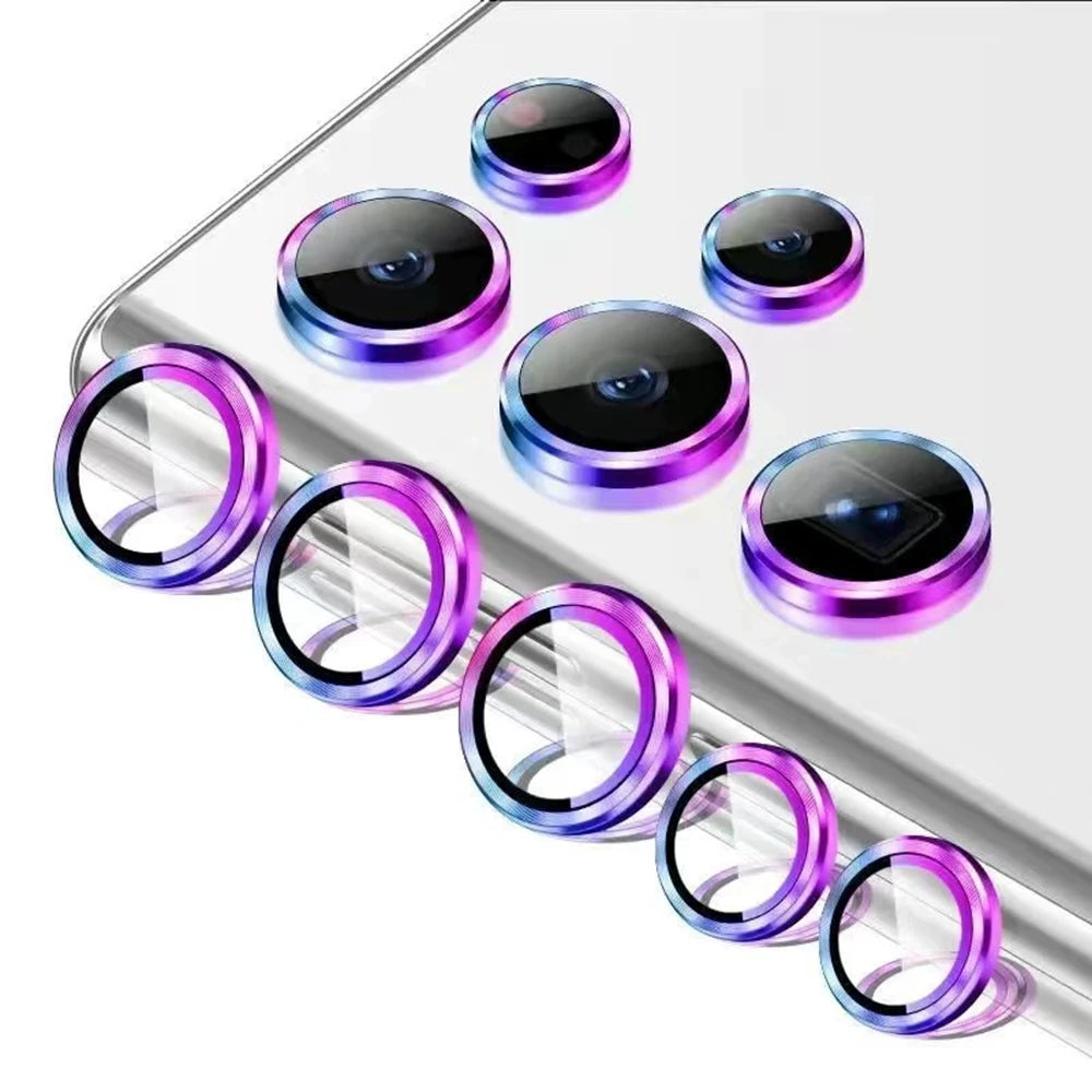 Metal Ring Camera Tempered Glass For Samsung Galaxy S24 S23 Ultra Aluminum Alloy Lens Case For Samsung S24+ S24Ultra Lens Cover