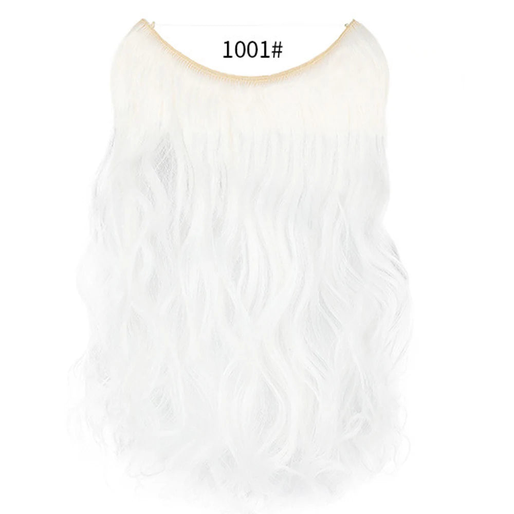 No Clip Synthetic Wave Hair Extensions Invisible Curly wig Accessorie Hairpieces Heat Resistant Long Hair For Women Hairextens