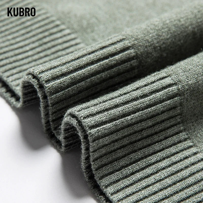 KUBRO Sweaters Men 2023 Autumn Winter New Warm Youth O-neck Men's Wool High Quality Fashion Casual Comfortable Pullover Male