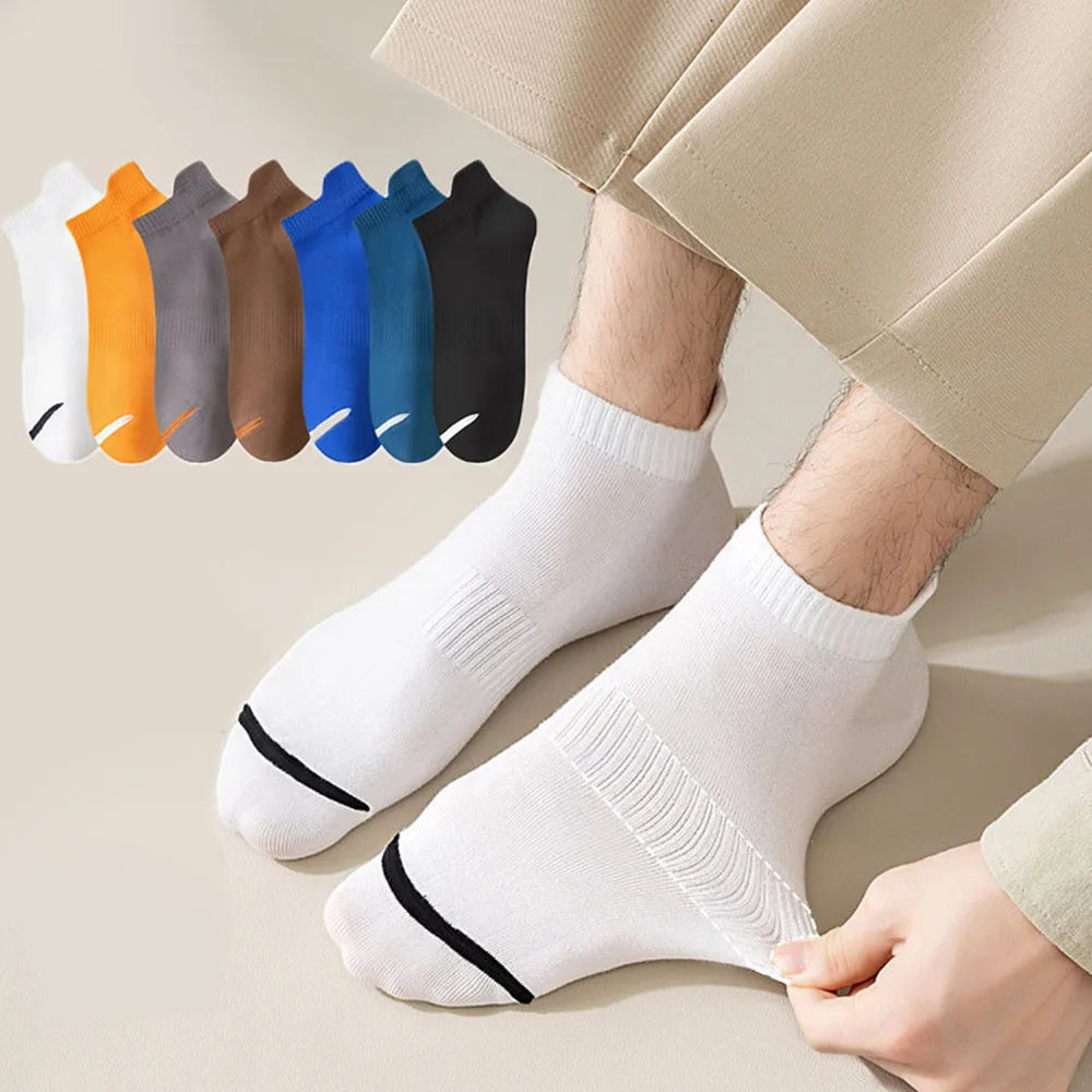 Breathable Anti Slip Boat Socks Men Plus Size Ankle Socks Cotton Low Cut Sports Socks Outdoor Casual Cotton Stockings Soft