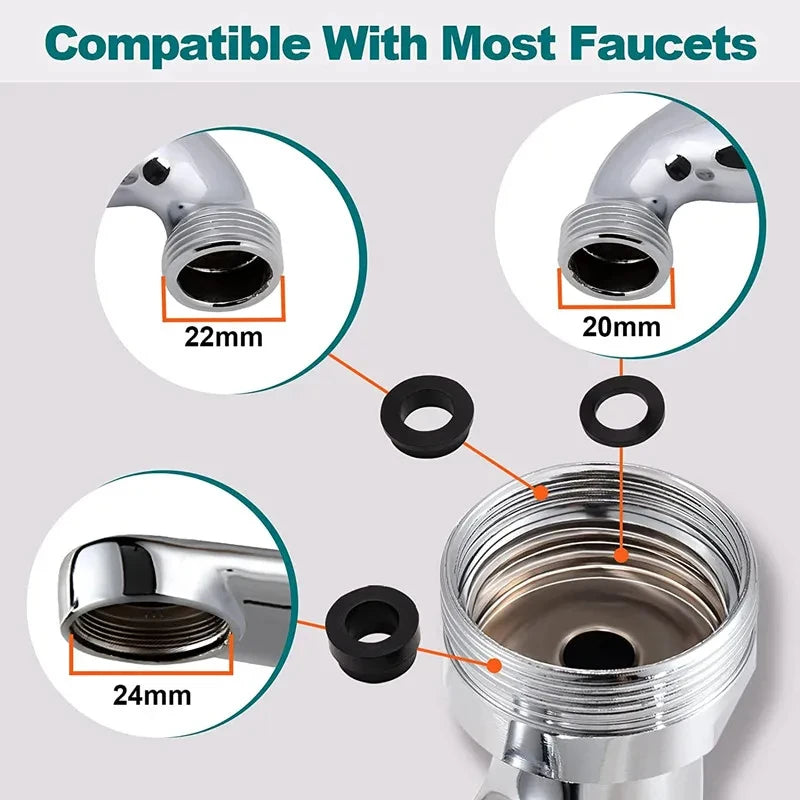 1 ABS Universal Rotating 1080 ° Faucet, Spray Nozzle, Washbasin Faucet, Kitchen Faucet, Extended Aerator Nozzle
