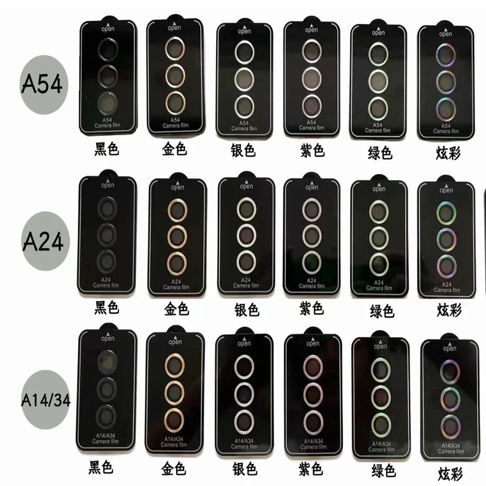 Camera Lens Protector Glass for Samsung A54 A24 A14 A34 5G Full Cover Lens Metal Protector Ring for Galaxy A55 A35 A15 A05 A05S