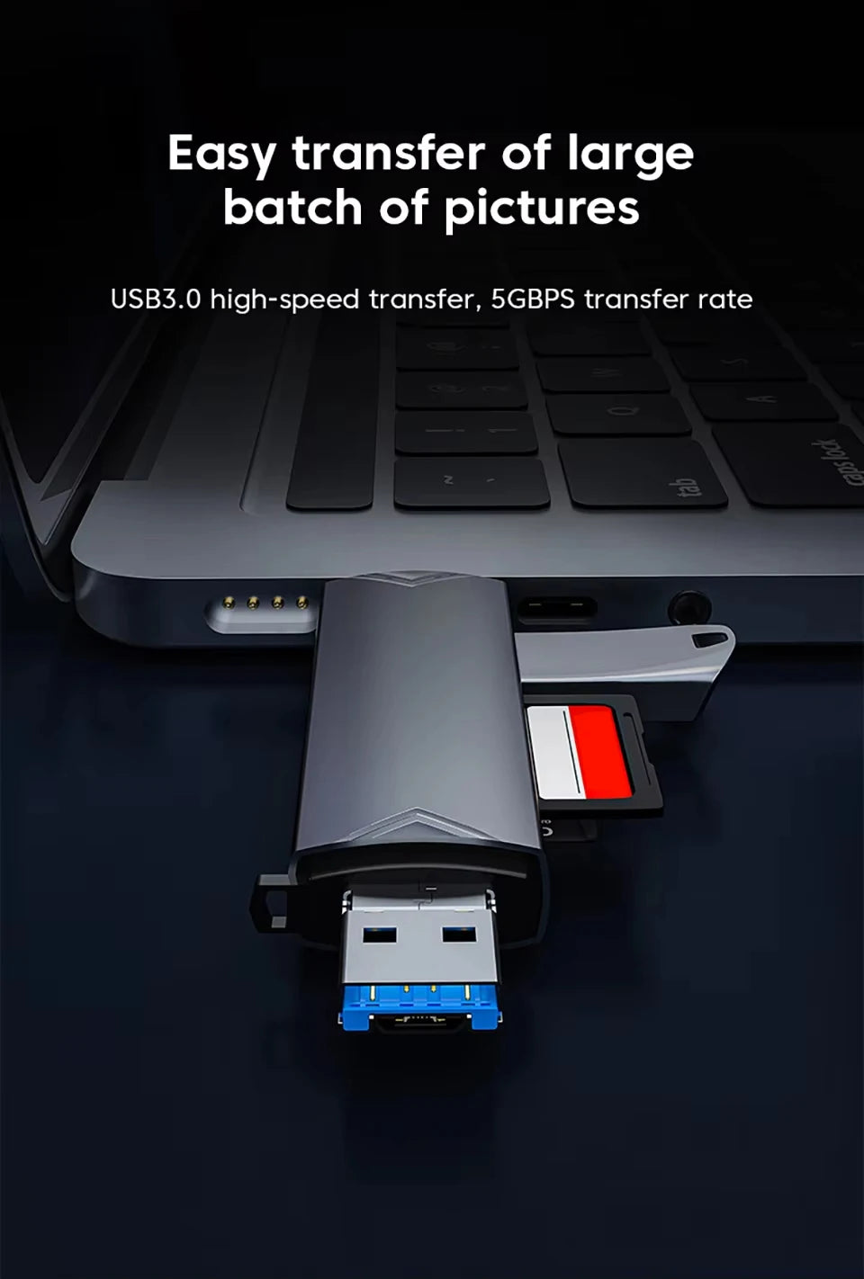 6 in 1 USB 3.0 Card Reader OTG Adapter For iPhone 15 Pro Max Xiaomi 14 Samsung Camera SD TF High-speed Transmission Accessories