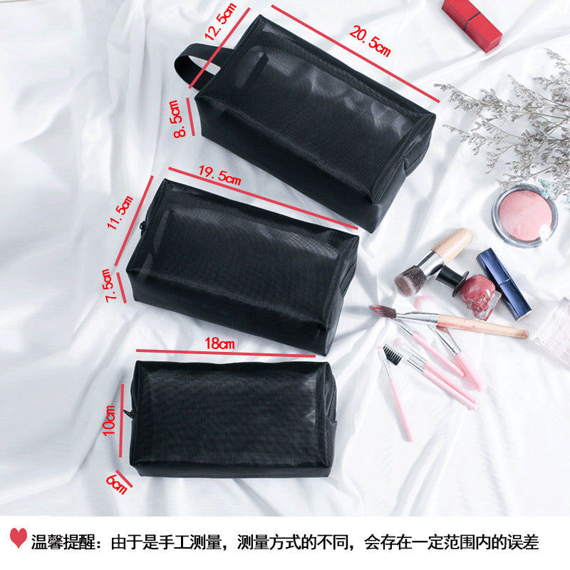 4PCS In 1 Travel Separable Cosmetic Bag Women Mesh Make Up Bags Beautician Toiletry Makeup Brushes Lipstick Storage Organizer