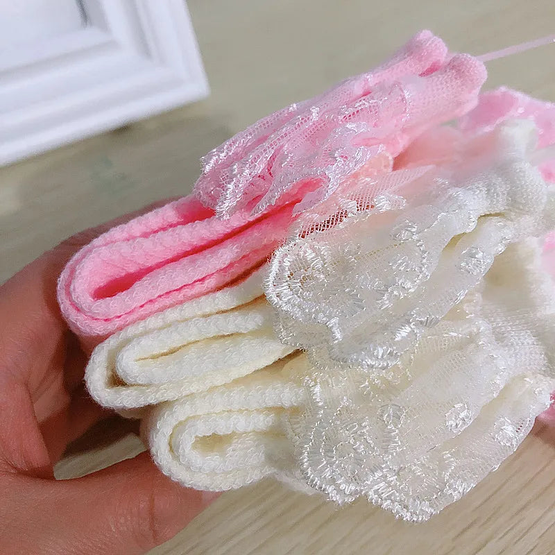 Spring Summer Breathable Cotton Lace Ruffle Princess Cute Thin Mesh Socks Children Ankle Short Sock Solid White Baby Girls Kids