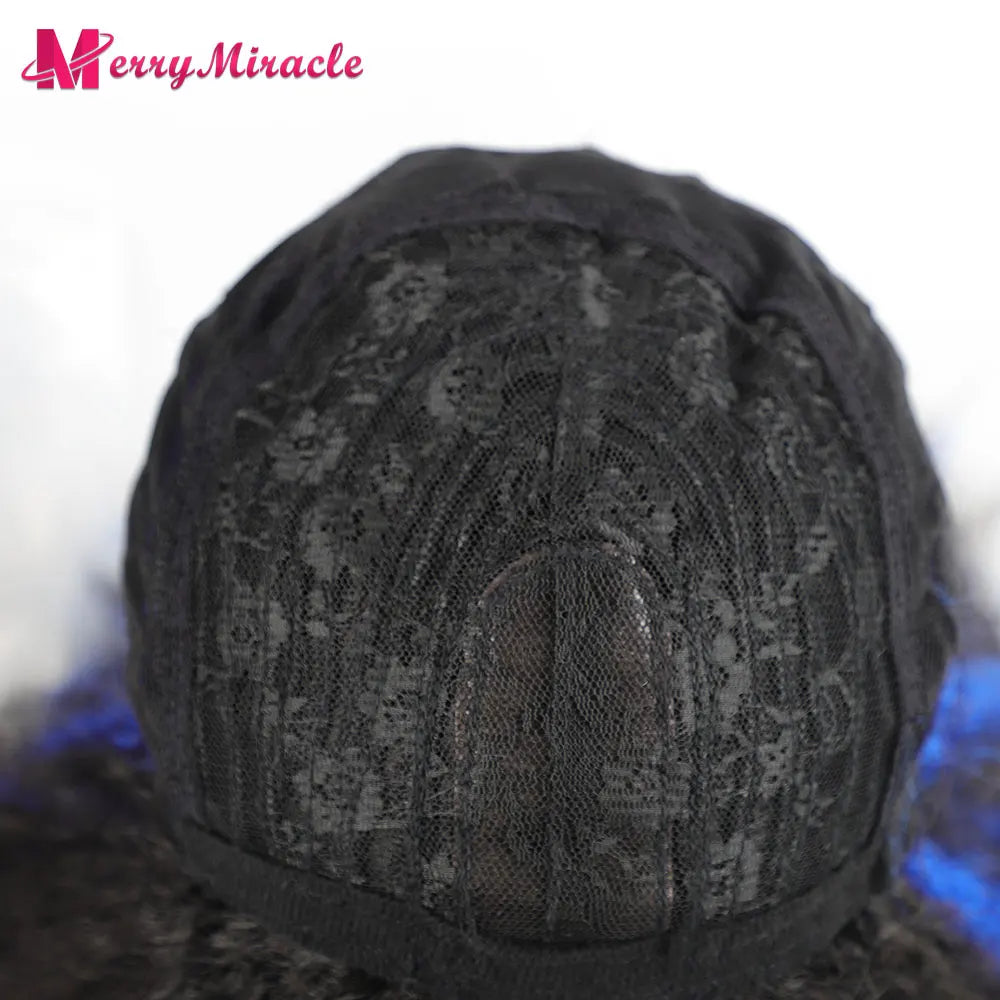 Long Kinky Curly Ombre Color Synthetic Wigs for Black Women Black Blonde Ginger White Hair Afro Kinky Curly Synthetic Hair Wigs