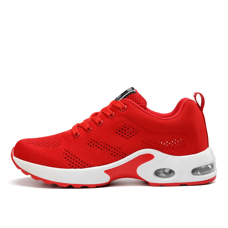 Fashion Women Lightweight Sneakers Running Shoes Outdoor Sports Shoes Breathable Mesh Comfort Running Shoes Air Cushion Lace Up