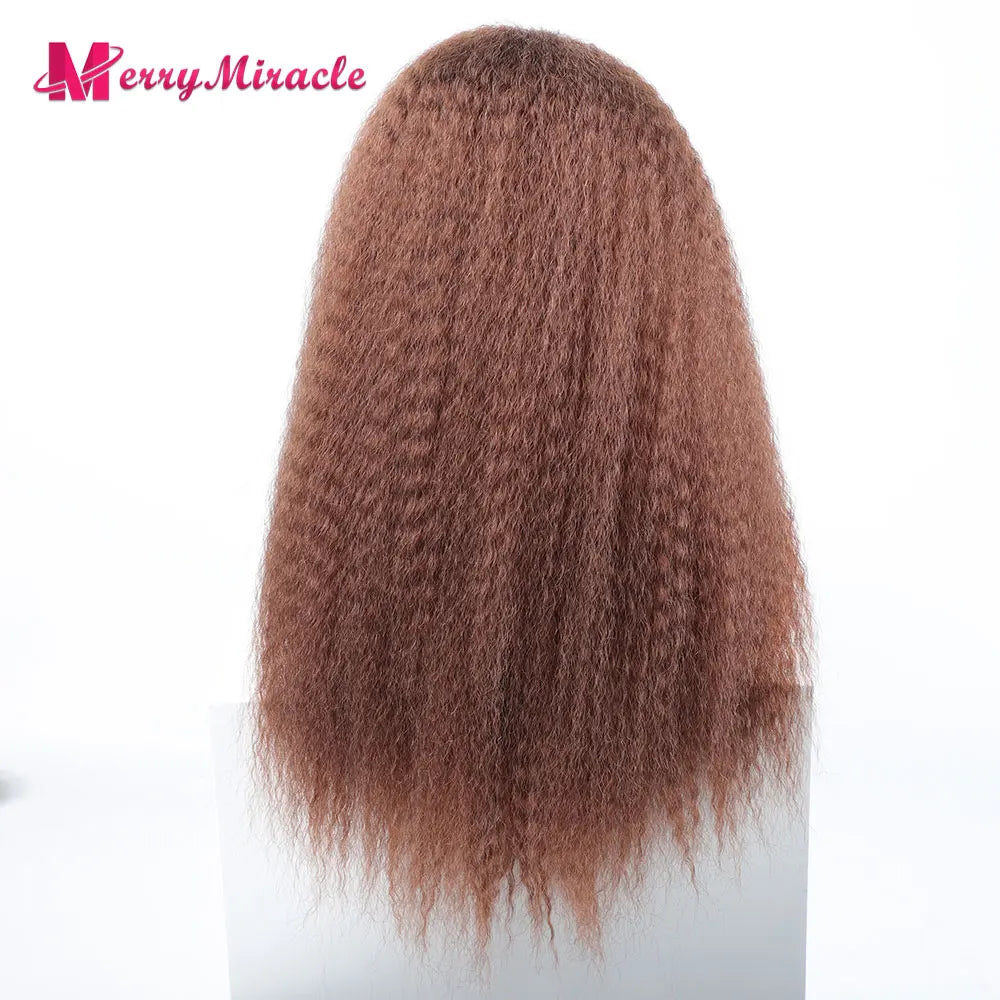 Long Kinky Curly Ombre Color Synthetic Wigs for Black Women Black Blonde Ginger White Hair Afro Kinky Curly Synthetic Hair Wigs