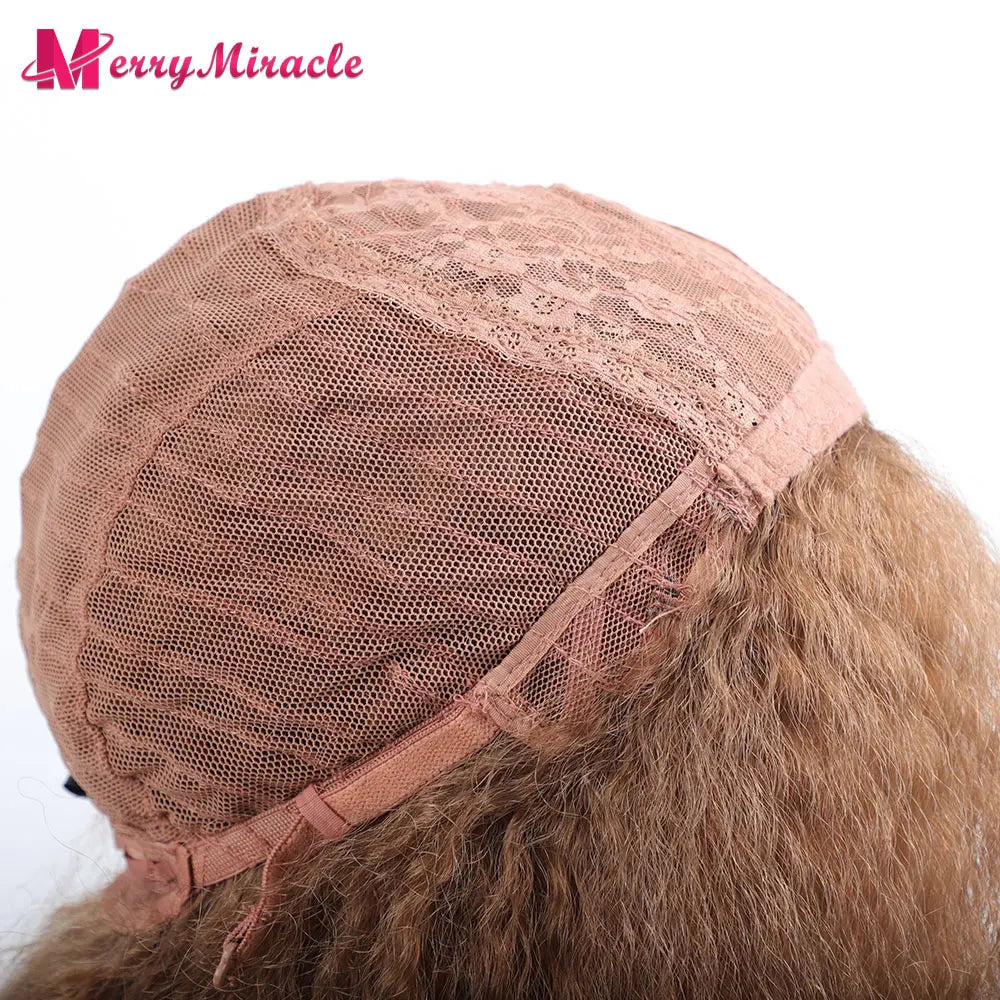 Long Kinky Curly Ombre Color Synthetic Wigs for Black Women Black Blonde Ginger White Hair Afro Kinky Curly Synthetic Hair Wigs