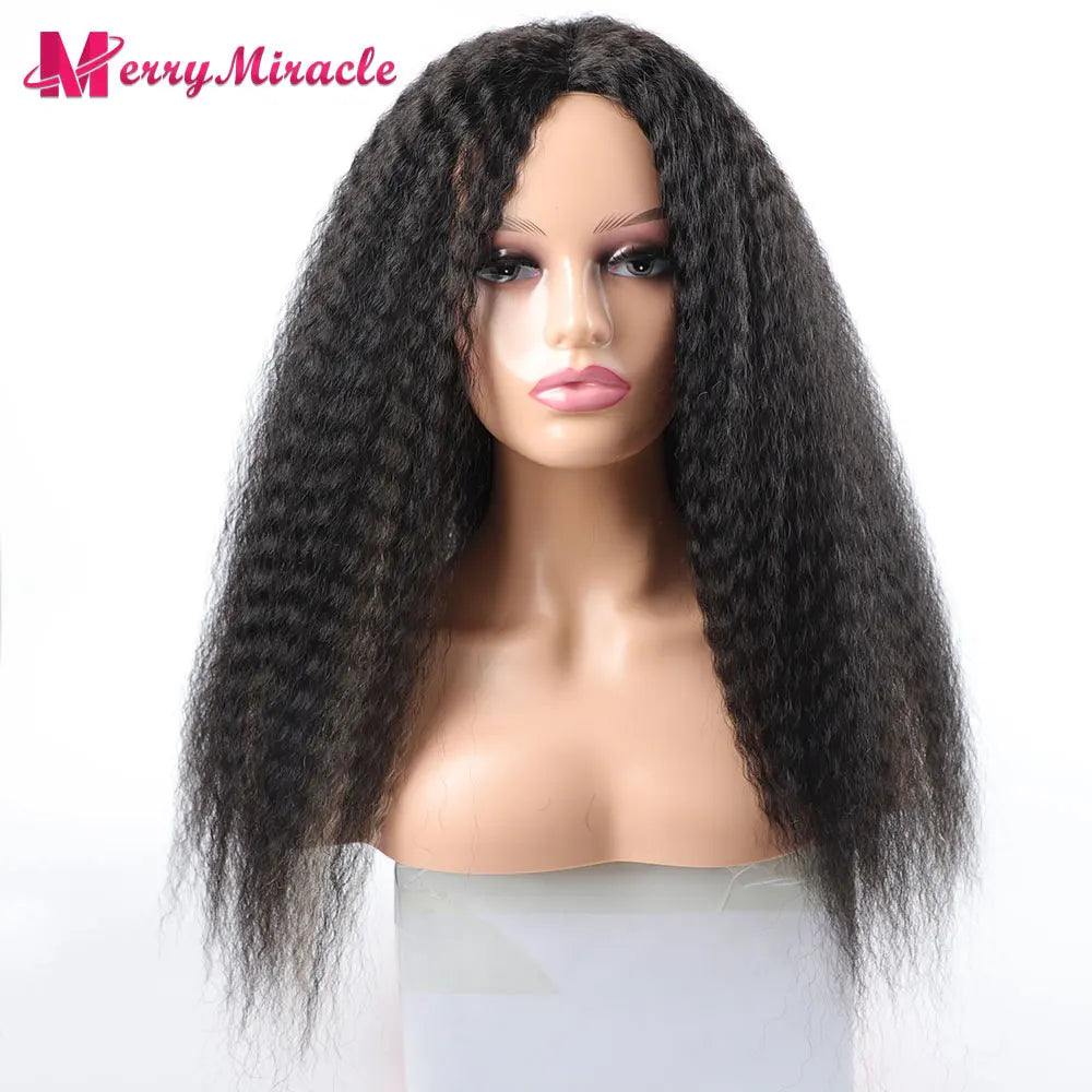 Long Kinky Curly Ombre Color Synthetic Wigs for Black Women Black Blonde Ginger White Hair Afro Kinky Curly Synthetic Hair Wigs