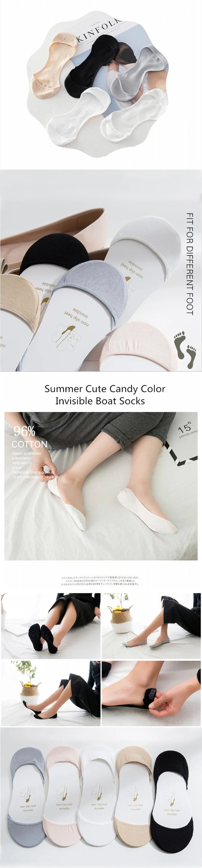 Wholesale Harajuku Cotton Socks Summer Autumn Cute Candy Color Boat Socks Invisible Low Cut Ankle Socks Women Girls Thin Sock