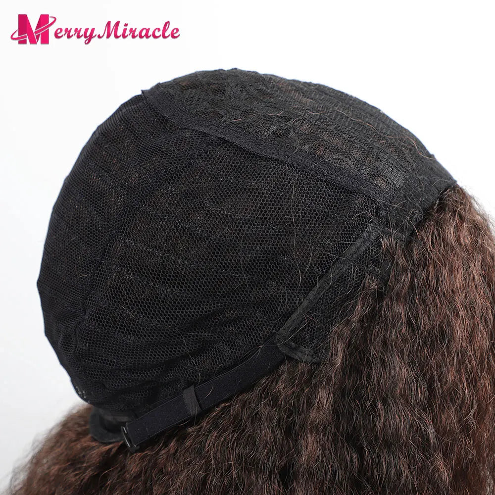 Long Kinky Curly Ombre Color Synthetic Wigs for Black Women Black Blonde Ginger White Hair Afro Kinky Curly Synthetic Hair Wigs