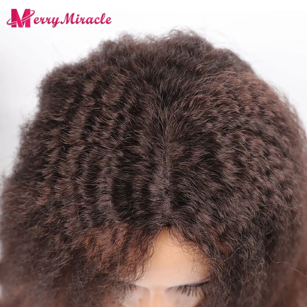 Long Kinky Curly Ombre Color Synthetic Wigs for Black Women Black Blonde Ginger White Hair Afro Kinky Curly Synthetic Hair Wigs