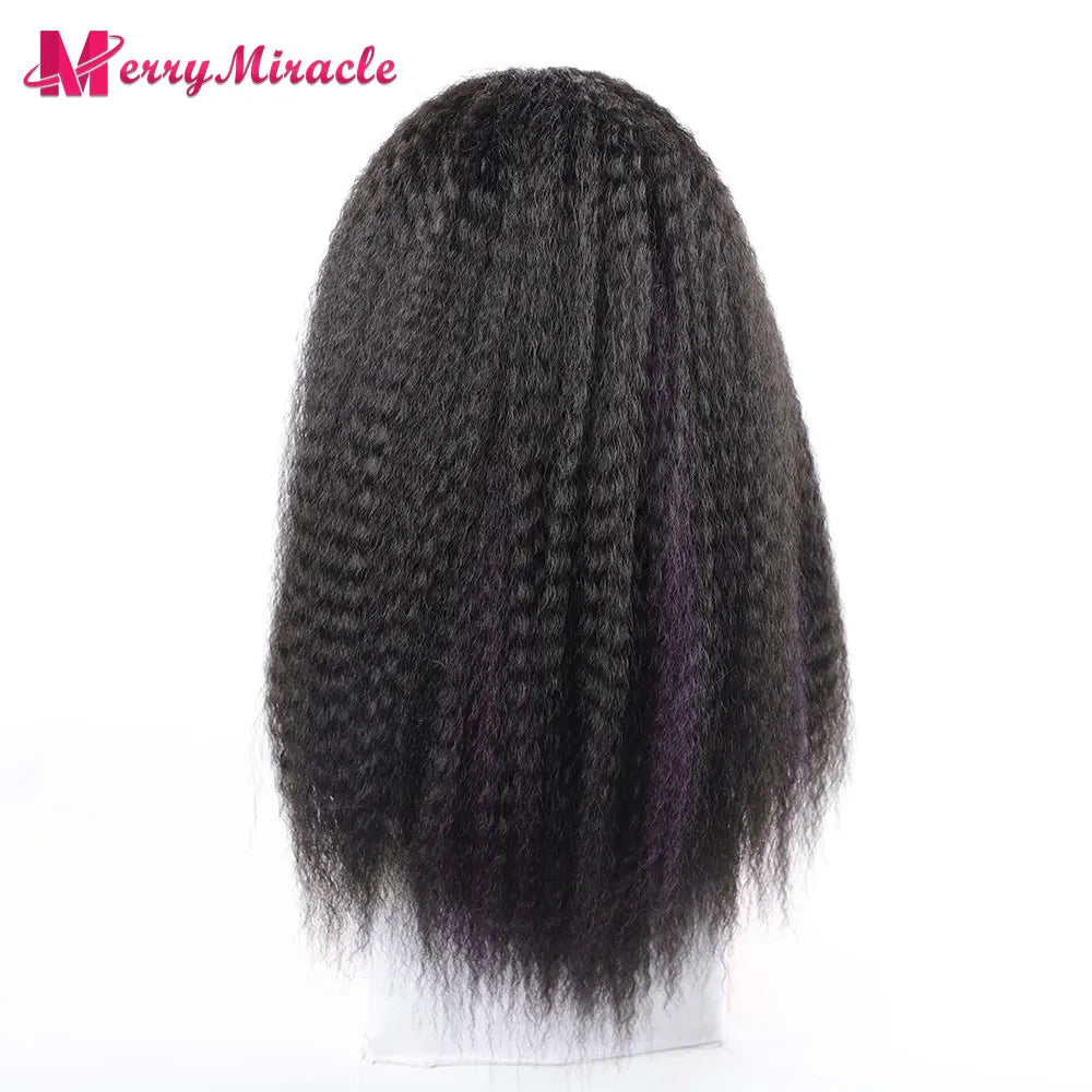 Long Kinky Curly Ombre Color Synthetic Wigs for Black Women Black Blonde Ginger White Hair Afro Kinky Curly Synthetic Hair Wigs