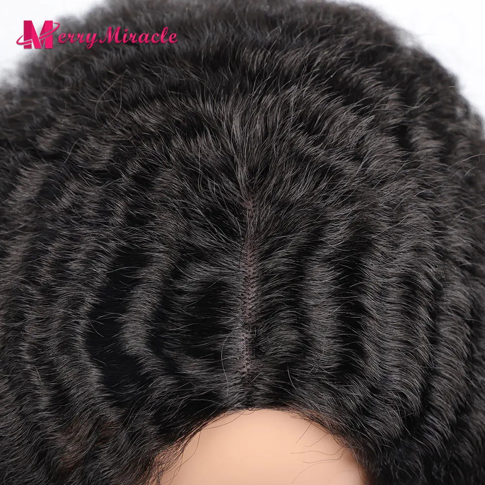 Long Kinky Curly Ombre Color Synthetic Wigs for Black Women Black Blonde Ginger White Hair Afro Kinky Curly Synthetic Hair Wigs