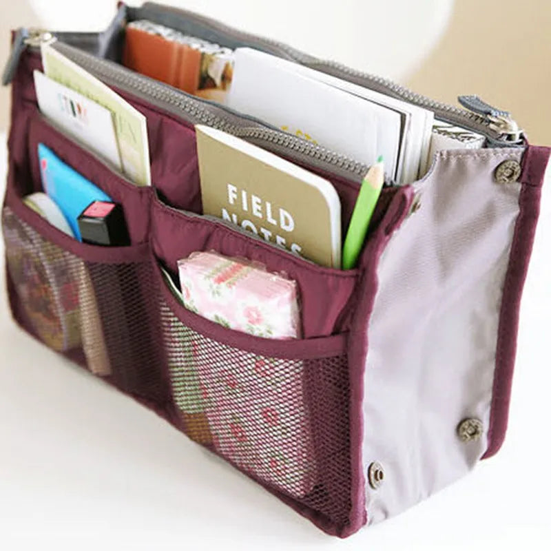 Multi Colors Bag In Bag Makeup Handbag Organizer Insert Handbag Multi Functional Women Cosmetic/Travel Bags