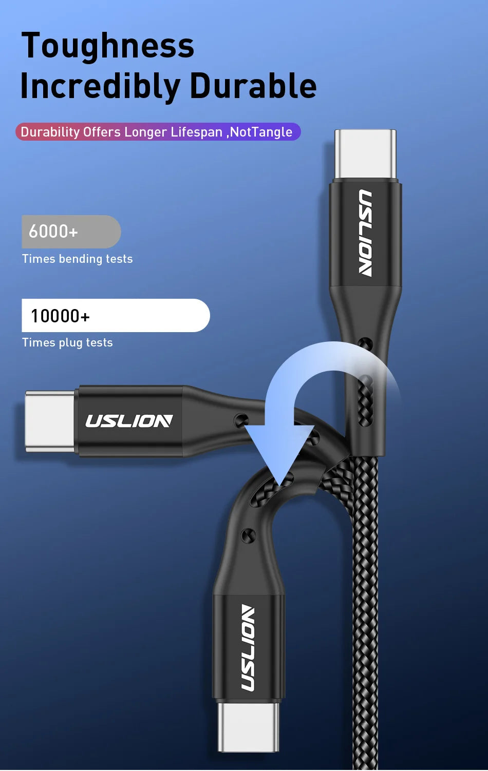 USLION 5A USB Type C Data Cable For Samsung S10 S20 Xiaomi Mi 11 Type C Cable USB C Charger Fast Charging Mobile Phone Chargers