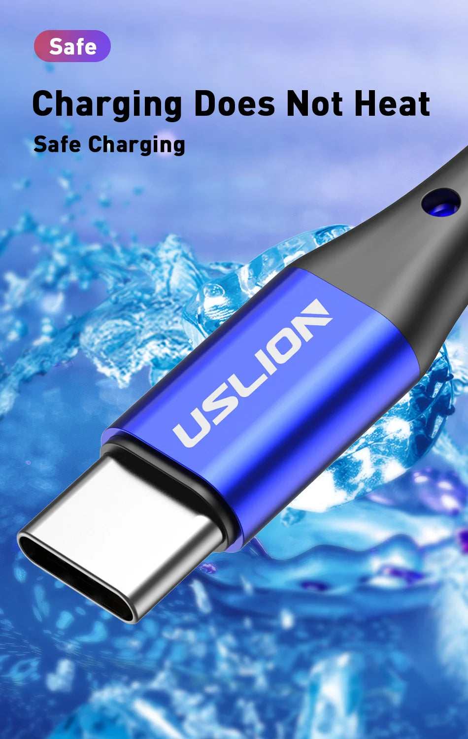 USLION 5A USB Type C Data Cable For Samsung S10 S20 Xiaomi Mi 11 Type C Cable USB C Charger Fast Charging Mobile Phone Chargers