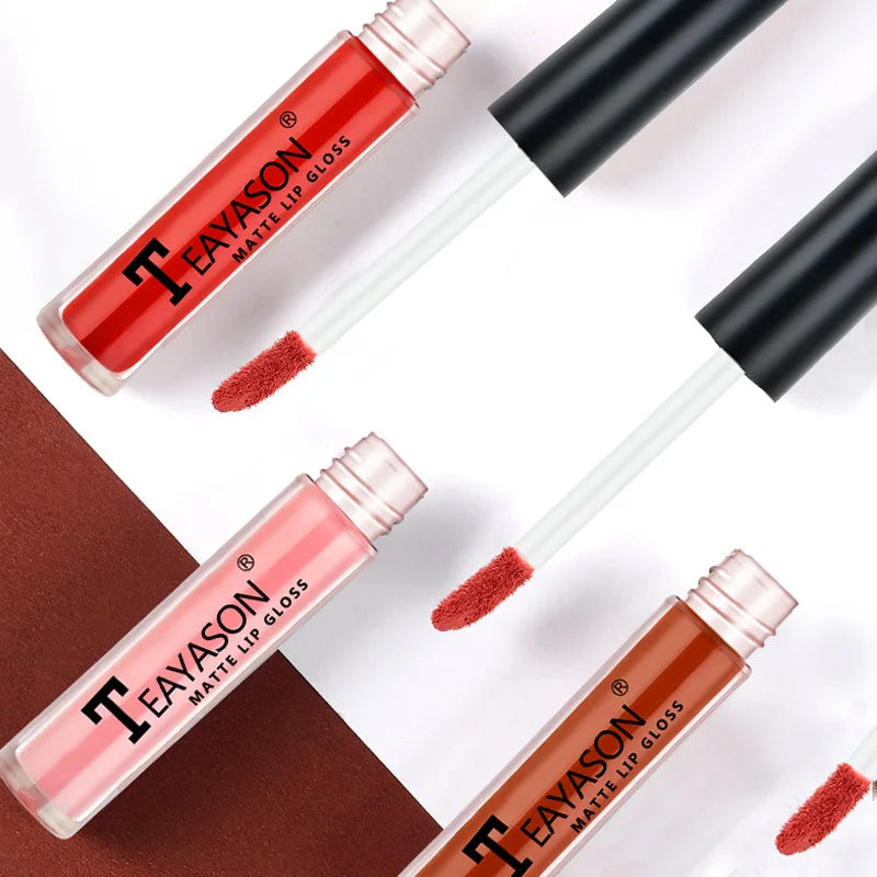 5pcs/set Matte Lip Gloss kit Velvet Natural Moisturizing Waterproof Long Lasting Liquid Lipstick Gift Box Lip Makeup cosmetics