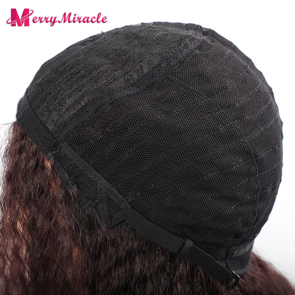 Long Kinky Curly Ombre Color Synthetic Wigs for Black Women Black Blonde Ginger White Hair Afro Kinky Curly Synthetic Hair Wigs