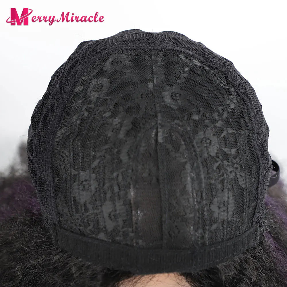 Long Kinky Curly Ombre Color Synthetic Wigs for Black Women Black Blonde Ginger White Hair Afro Kinky Curly Synthetic Hair Wigs