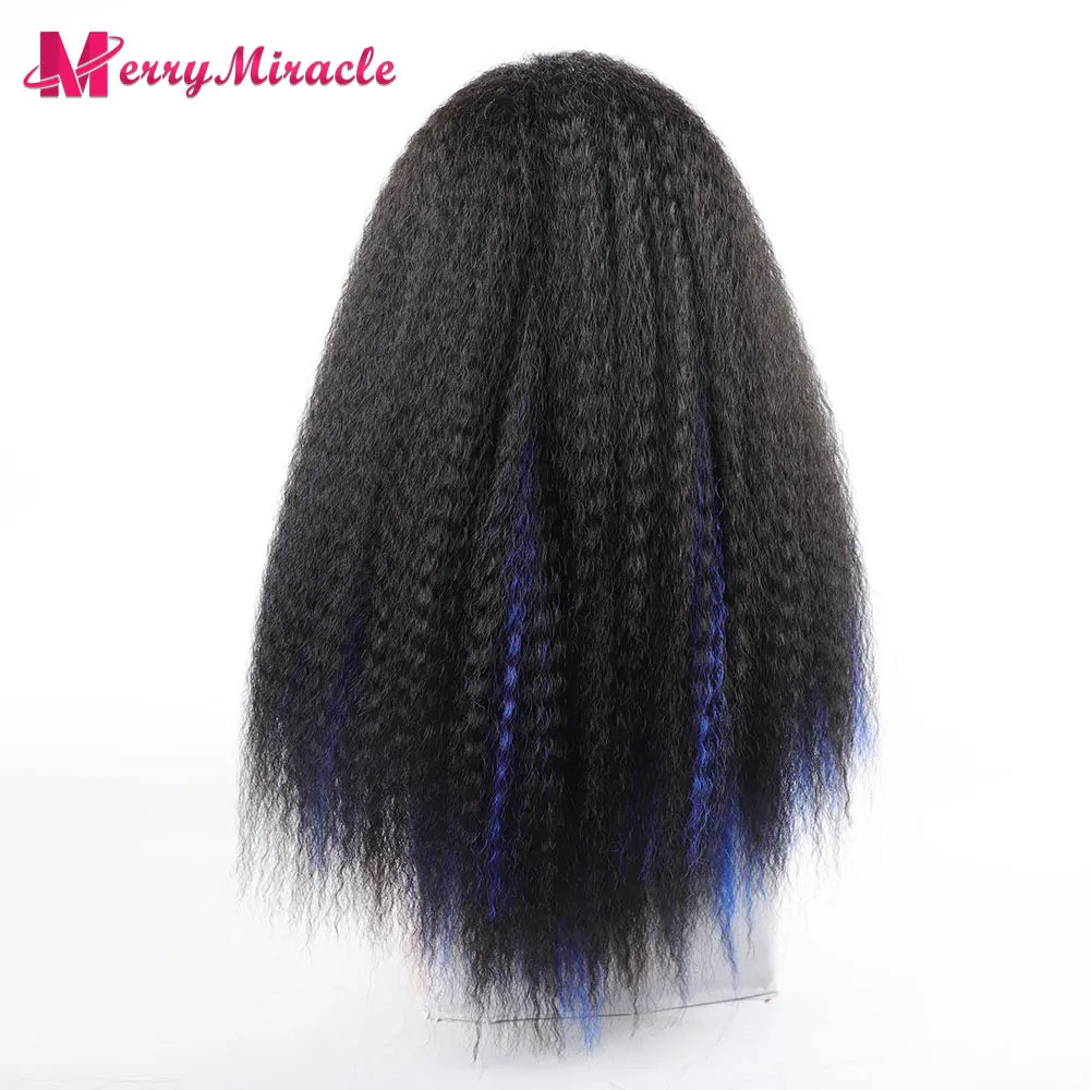 Long Kinky Curly Ombre Color Synthetic Wigs for Black Women Black Blonde Ginger White Hair Afro Kinky Curly Synthetic Hair Wigs