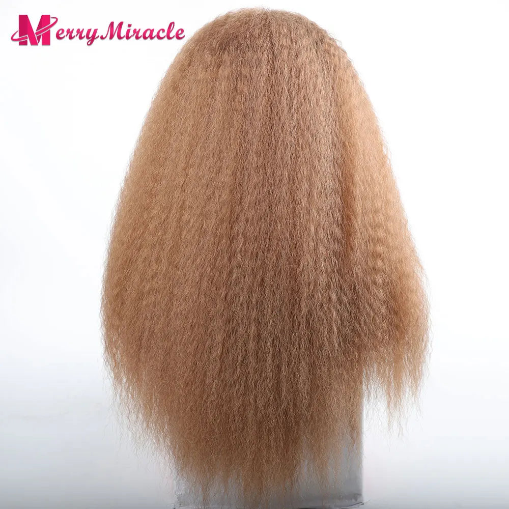 Long Kinky Curly Ombre Color Synthetic Wigs for Black Women Black Blonde Ginger White Hair Afro Kinky Curly Synthetic Hair Wigs