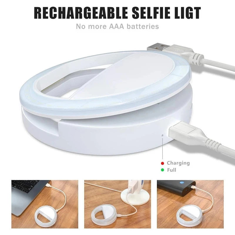 36 Led Selfie Light for Mobile Phone Clip on Camera Selfie Led Ring Flash Light Lamp for Cellphone Selfie Lamp Mobile Phone Lens