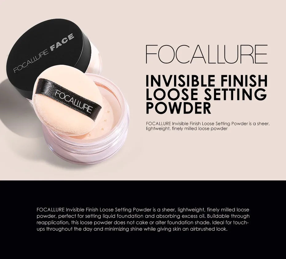 FOCALLURE Face Powder Waterproof Long-lasting 9 Colors Oil-control Matte Translucent Makeup Setting Powder Women Cosmetics