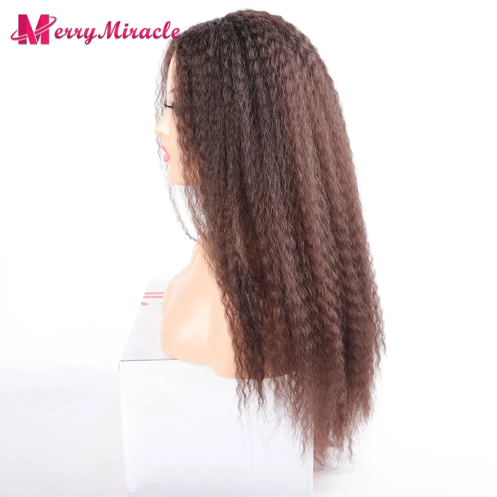 Long Kinky Curly Ombre Color Synthetic Wigs for Black Women Black Blonde Ginger White Hair Afro Kinky Curly Synthetic Hair Wigs