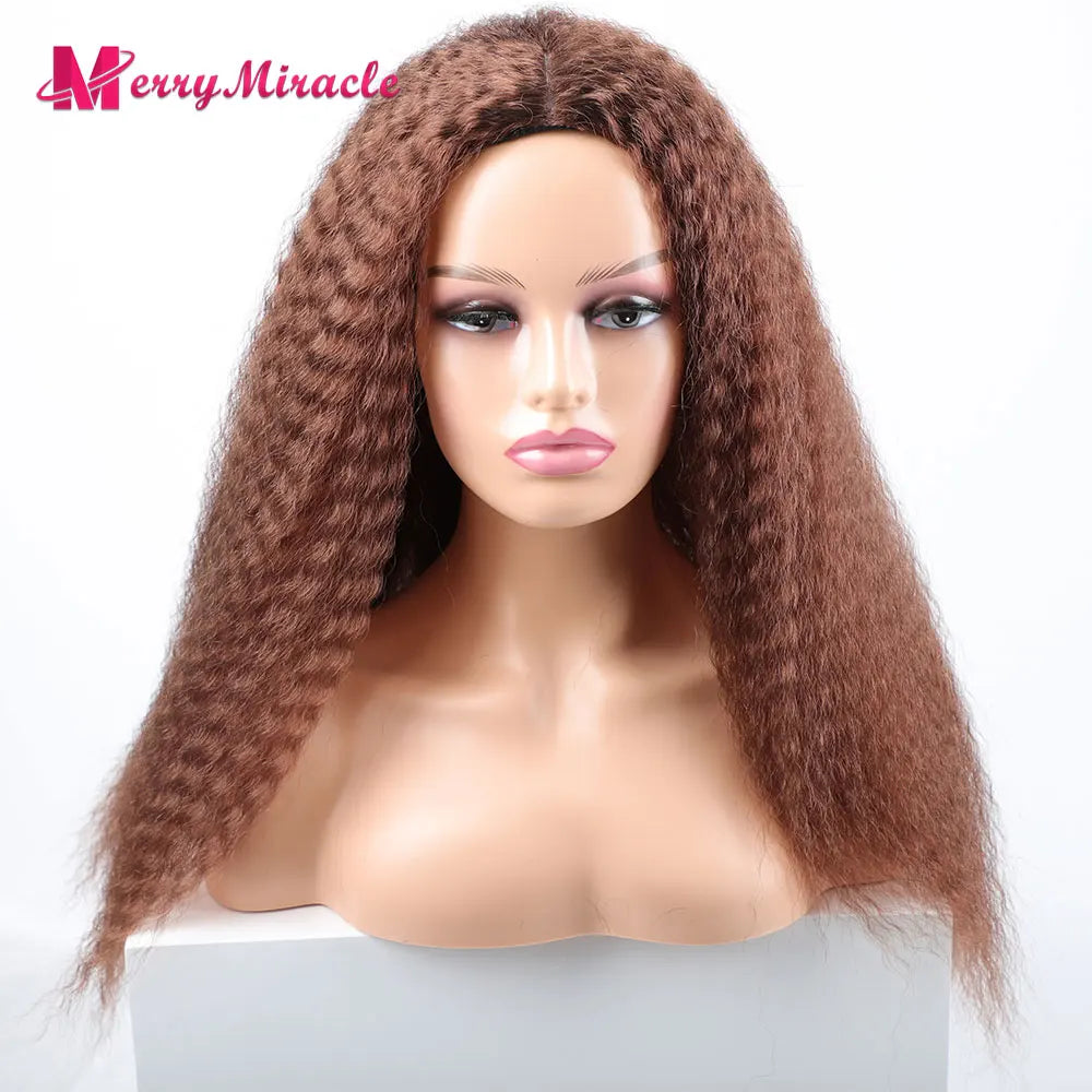 Long Kinky Curly Ombre Color Synthetic Wigs for Black Women Black Blonde Ginger White Hair Afro Kinky Curly Synthetic Hair Wigs