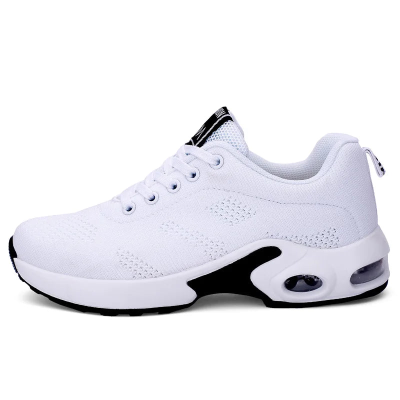 Fashion Women Lightweight Sneakers Running Shoes Outdoor Sports Shoes Breathable Mesh Comfort Running Shoes Air Cushion Lace Up