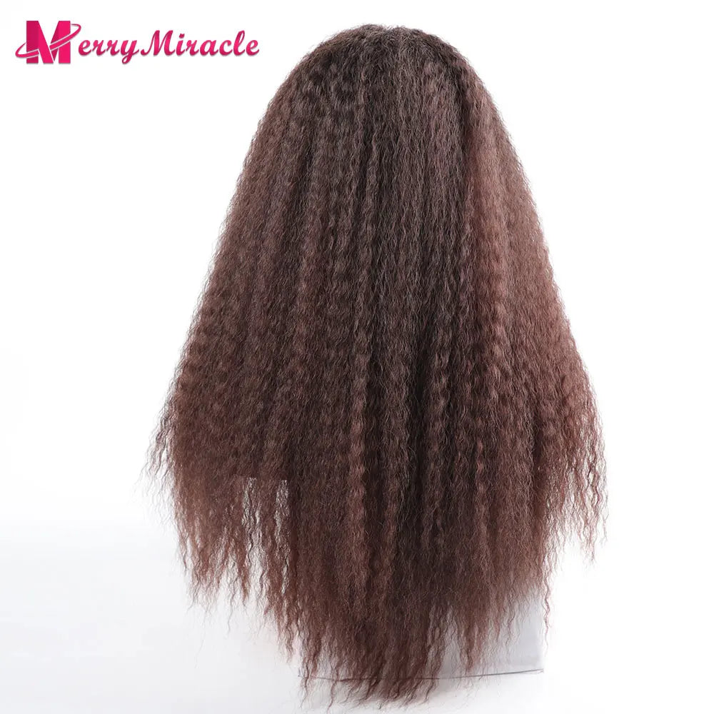 Long Kinky Curly Ombre Color Synthetic Wigs for Black Women Black Blonde Ginger White Hair Afro Kinky Curly Synthetic Hair Wigs