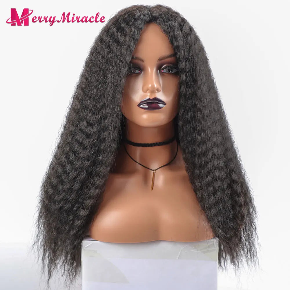 Long Kinky Curly Ombre Color Synthetic Wigs for Black Women Black Blonde Ginger White Hair Afro Kinky Curly Synthetic Hair Wigs