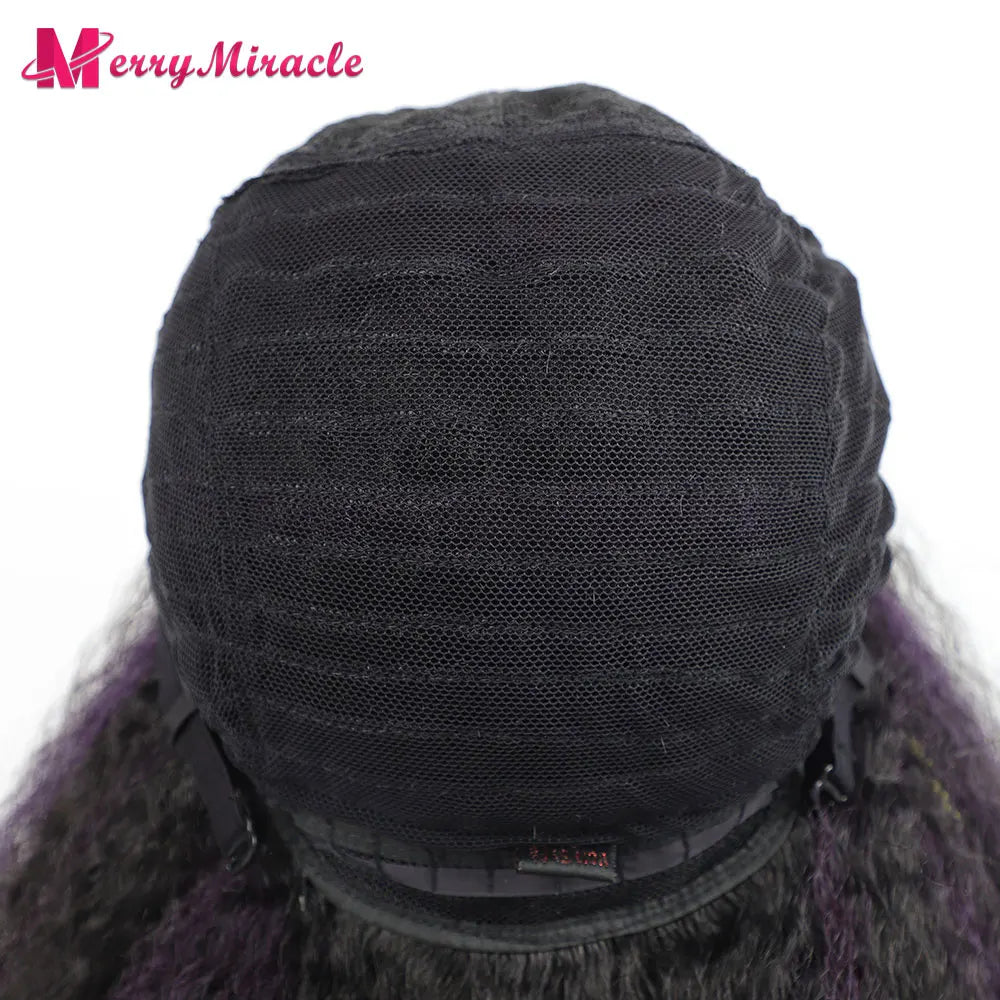 Long Kinky Curly Ombre Color Synthetic Wigs for Black Women Black Blonde Ginger White Hair Afro Kinky Curly Synthetic Hair Wigs
