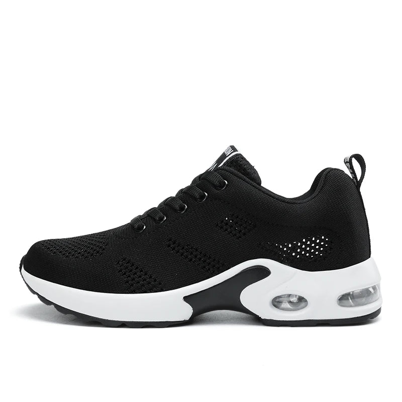 Fashion Women Lightweight Sneakers Running Shoes Outdoor Sports Shoes Breathable Mesh Comfort Running Shoes Air Cushion Lace Up